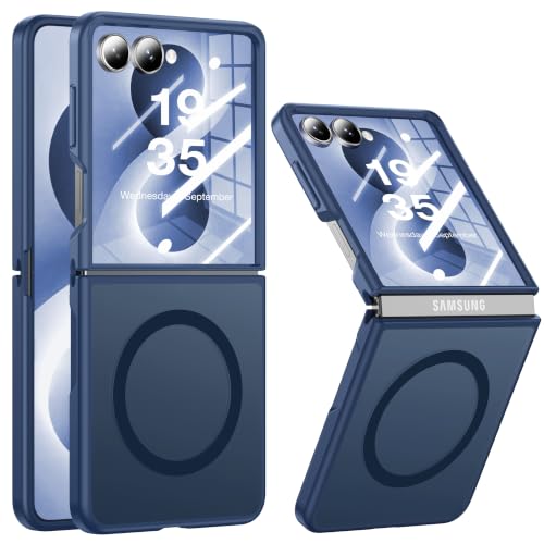 Image of NO.1 Magnetic for Samsung Galaxy Z Flip 8 Case with MagSafe | [Military Grade Drop Tested][Translucent Matte][Anti-Fingerprint] Soft Silicone Bumper for Samsung Flip 8 Case Slim,Blue