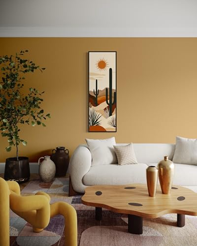 Tableau sur toile Boho Sun 40x120 cm de style minimaliste avec cadre intérieur