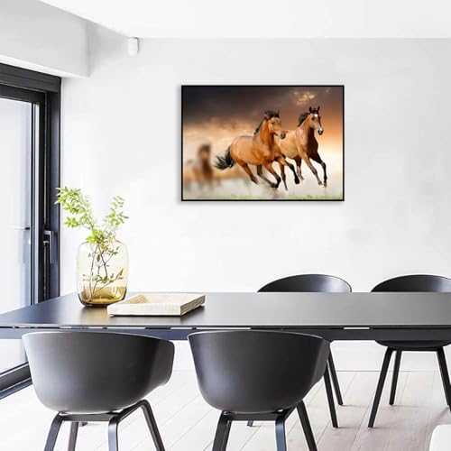 Toile murale avec cheval courant au design moderne et finitions premium