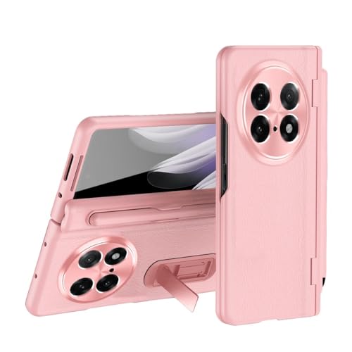 Protection Oppo Find N5 2025 antichoc étui cuir portefeuille rose avec support stylet