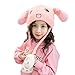 Berretto invernale caldo e spesso in peluche per bambini da 1 a 10 anni, cappello ricamato a maglia con orecchie che muovono l'airbag E