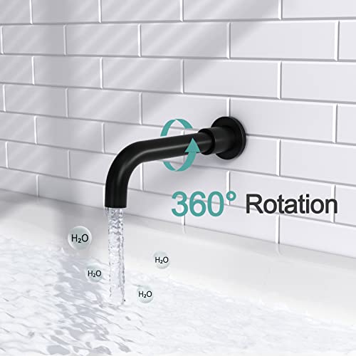 Image of SR SUN RISE 10 Inches Wall Mounted Shower System with Tub Spout Shower Tub Faucets Sets Complete Newer Model High Pressure 3-Spray Rain Shower Head and 6-Setting Handheld Combo, Matte Black