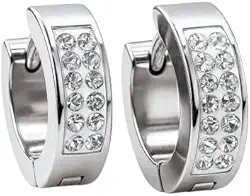 Brinco Argola Neymar Prata 925 Cravejado Masculino