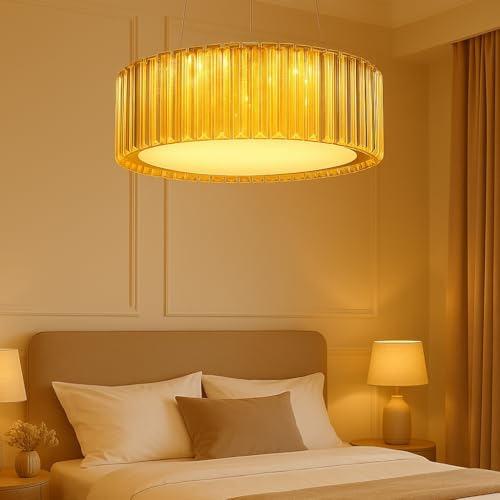 Image of TRIXY Chandeliers Crystal Pendant Lights Hanging Lamps Ceiling Lights Jhoomar for Home & Decor | Jhumar for Living Room, Bedroom, Hall, Balcony, Dining, Offices & Hotels (Dimmable-Round-Gold-500MM)