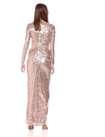 Amazon.com: Badgley Mischka Women's Long Sleeve Sequin Gown, Blush, 0 :  Clothing, Shoes & Jewelry