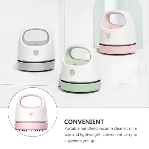 Aspiradora de escritorio para limpiar oficina y hogar con carga USB blanca 4