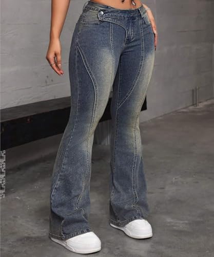 Women's Mid-Rise Jean Front Button Casual Jeans4