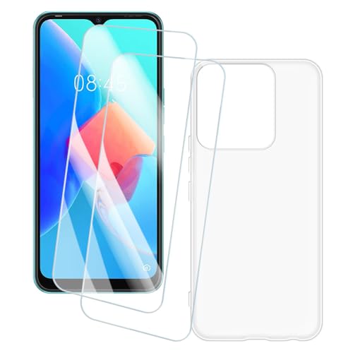 OAGELIM 2�Z�b�g �X�N���[���v���e�N�^�[ + �P�[�X Tecno Spark Go 2022 (6.52 �C���`) �Ƃ̌݊������� �A�[�e�B�X�e�B�b�N�J�X�^���v�����g�J�o�[�Ƌ����K���X�t�B���� �X�N���b�`�h�~ (����)