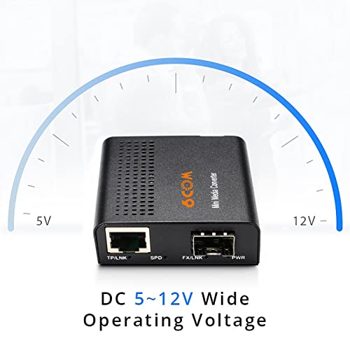Image of Mini 10G Ethernet Network Media Converter, Unmanaged 1x 100M /1G /2.5G /5G /10GBase-T RJ45 to 1x 10GBase-X SFP+ Slot 10Gigabit Ethernet Media Converter, AC 100V~240V or DC 5~12V Optional