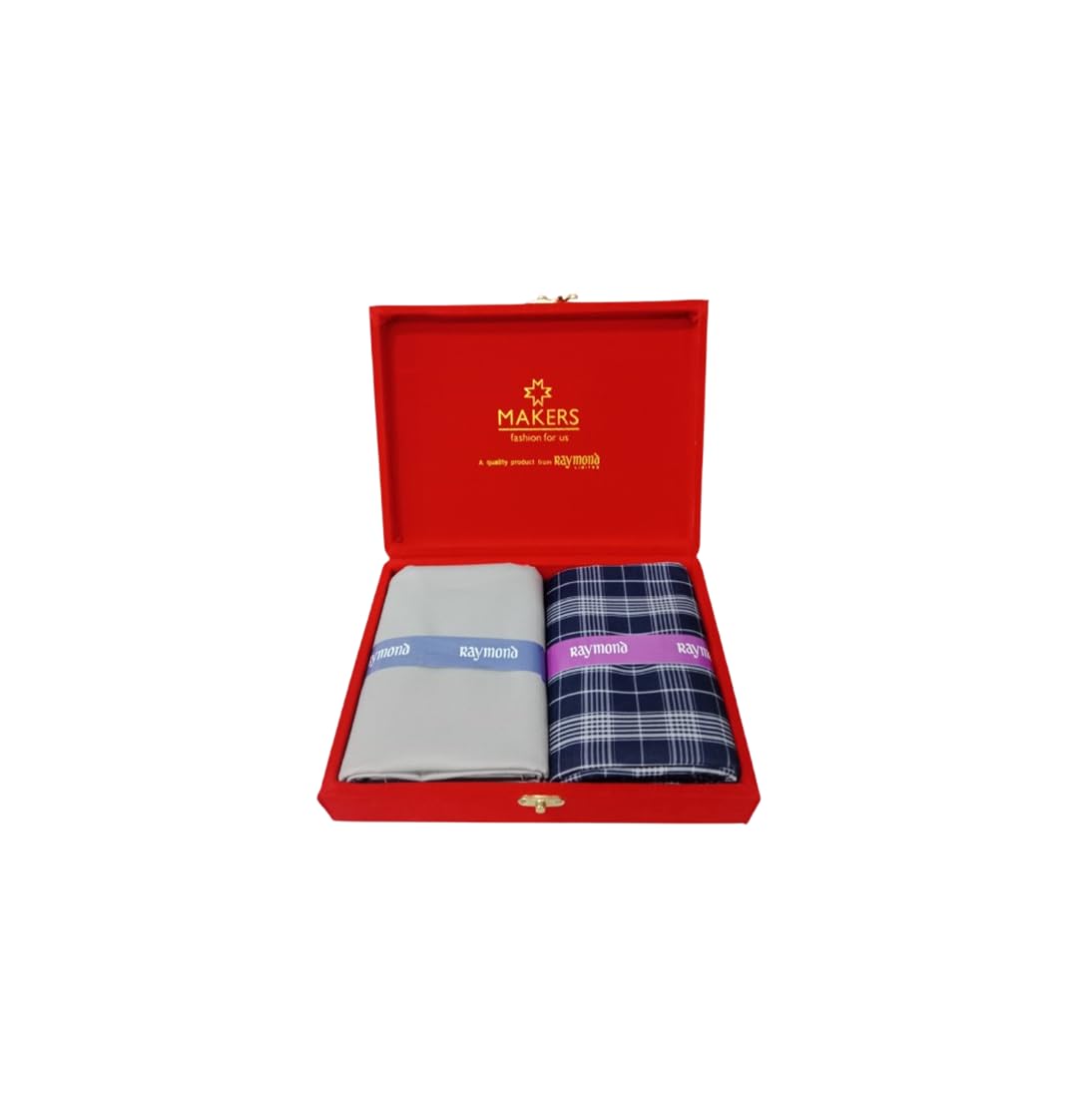 Raymond Premium Shirt & Trouser Fabric Combo for Men | Solid Trouser Fabric & Checkered Shirt Material | Elegant Gift Box Packaging, Formal Wear
