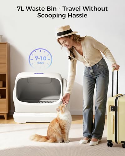 Self Cleaning Cat Litter Box Automatic Cleaning, XXXL Extra Large Electric Auto Litter Box for Multiple Cats, Smart Auto Litter Box Tray with Anti-Pinch, APP Control, Odor-Free, Includes Liners - Image 5