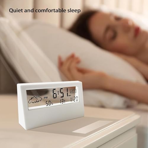 Image of Kadio Desk Clock, Digital Alarm Clock with Transparent Modern Design, Temperature, Humidity, Snooze, Aesthetic Home Decor, Office Decor, Battery Operated Table Clock for Bedroom, Office Shelf Etc