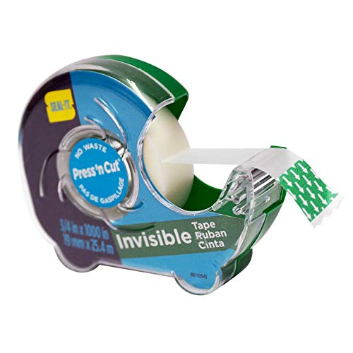 Seal-It Invisible Stationery Tape 3/4 X 1000 Inches On Press N' Cut Dispenser, Pack Of 6 Total 6000 Inches, White (62452) #TOP2