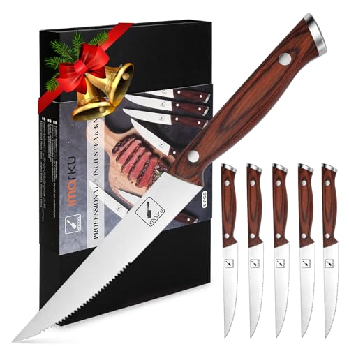 Imarku M6 Steak Knives, Steak Knives Set Of 6, Japanese Hc Steel Premium Serrated Steak Knife Set thumb #6