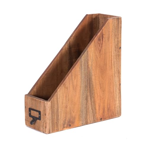DESIGN DELIGHTS STEHSAMMLER NOTA | Mahagoni Holz 30x29x11 cm (TxHxB) | Zeitschriftensammler Holz Stehordner Schreibtisch Büro Organizer