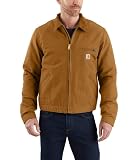 Carhartt mens Relaxed Fit Duck Blanket-lined Detroit Jacket Work Utility Outerwear, Carhartt Brown,