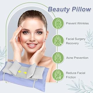 Mybow Beauty Pillows for Sleeping Anti Aging Wrinkle Face Surgery Sleep Upright Pillow Back Training Neck Stabilizer Face Wrinkle Prevention Head Straight Immobilizer Positioning Wedge Support Pillows