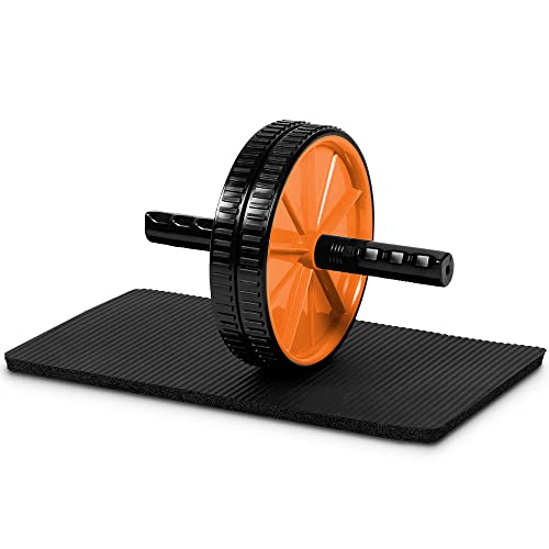 GRIDINLUX Kit Rouleau abdominaux avec tapis pour genoux et double roue, poignées ergonomiques, double entraînement fitness Cover