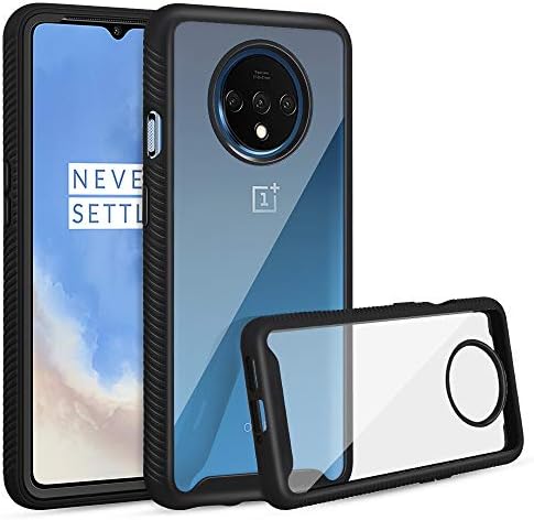 Jelanry OnePlus 7T Case Clear Heavy Duty Armor 2-Layer Full Body Protective Shell Shockproof Sports Anti-Scratch Non-Slip Bumper Rugged Cover Hybrid Case for OnePlus 7T 6.55inch 2019 Sky Blue