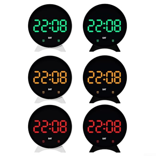 Reloj LED multifuncional con alarma digital temperatura y brillo regulable 5