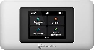GlocalMe Duoturbo Mobile Wi-Fi Hotspot, 4G LTE Router for Home or Travel in 140+ Countries, No SIM Card Needed, No contract and roaming fees, with EU 8GB & Global 1GB Data, Portable MiFi Device