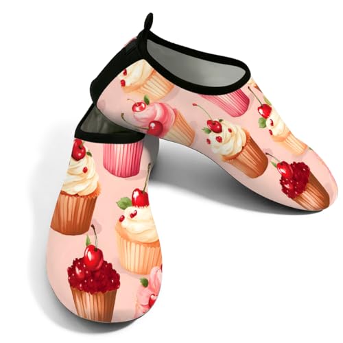 Zapatos de playa y natación con estampado de postres para deportes acuáticos y surf diario