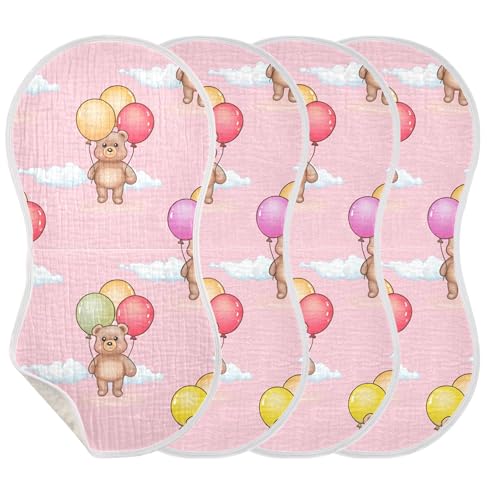 xigua Colorful Balloons Baby Burp Cloths for Newborn Boys and Girls 2 Pack, Soft & Absorbent Cotton Baby Burp Cloth, Baby Washcloths, Newborn Towel, Burp Rags3