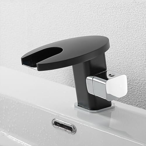 Mitigeur élégant à poignée unique avec écoulement cascade fluide