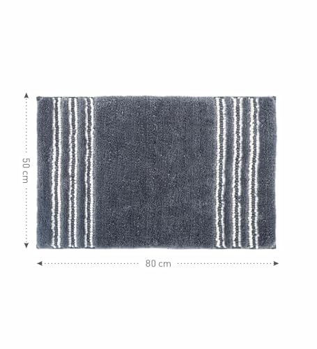 Image of Obsessions Ultra Soft Solid Bath Mat - Premium 1950 GSM Density, Anti-Skid Safety Backing & Superior Absorbency for Quick-Dry Comfort (50x80 cm, Charcoal)