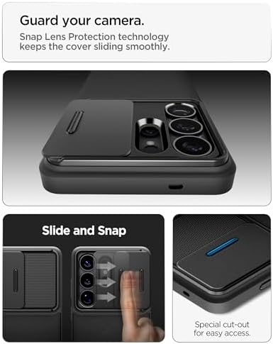 Spigen Case for Galaxy S26 Ultra Case, Full Camera Protection, Drop Protection, Optik Armor Designed for Samsung Galaxy S26 Ultra - Black — view 2