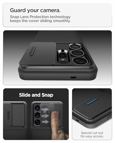Image of Spigen Optik Armor | Samsung Galaxy S26 Ultra Case [Camera Protection] [Air Cushion Protection] Galaxy S26 Ultra Back Cover | TPU+PC - Black