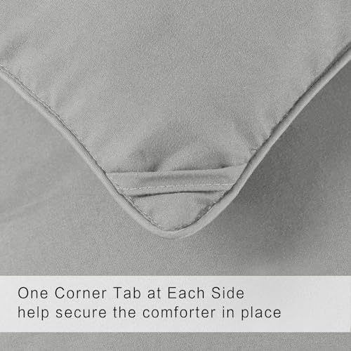 Image of COHOME California King Size Warm Comforter - All-Season Duvet Insert | Quilted Down Alternative Comforter,Luxury Hotel GentleSoft, Anti-Clump Tech & 8 Tabs,Light Grey 96 inch x 104 inch