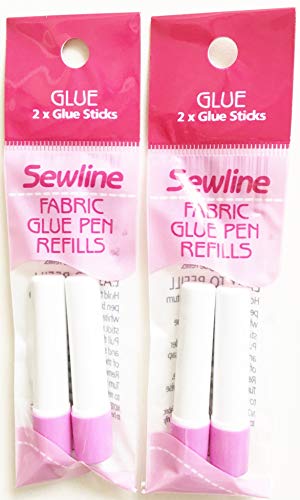Sewline fabric glue 2 x double refill pack, EPP, no pins, dries clear, sewing & paper piecing