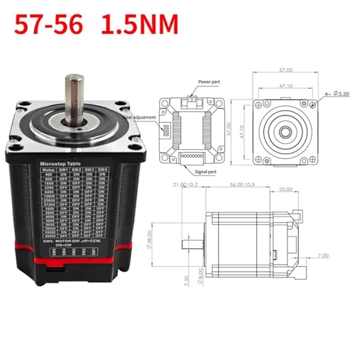 Moteur pas à pas intégré 57-56 boucle fermée 56mm axe motorisé CNC - 2