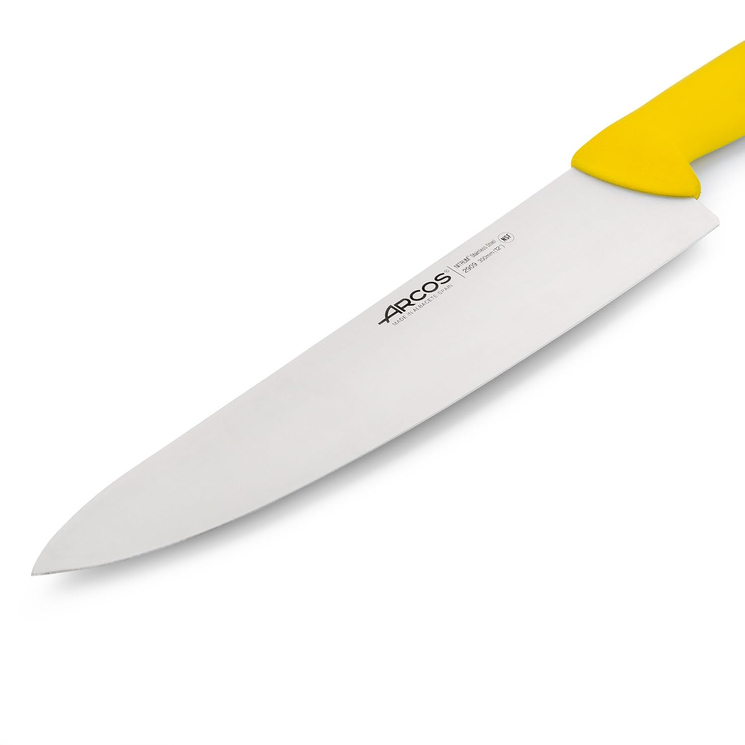 Arcos Serie 2900 Coltello da Chef Lama Acciaio Inossidabile Nitrum 300 mm Manico Polipropilene Giallo