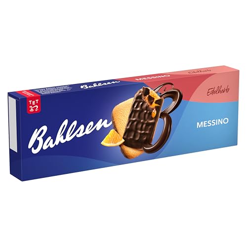 Bahlsen Messino Edelherb - 1er Pack - Luftiges Gebäck mit Orangenfüllung und edelherber Schokolade (1 x 125 g)