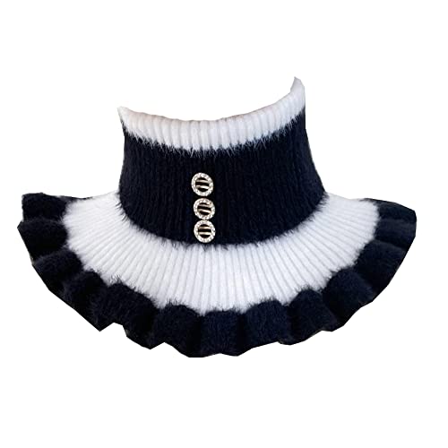 Turtleneck Dickey Collar Stripe Knitted Fake Collar Detachable False Collar Neck Warmer Scarf for Women3