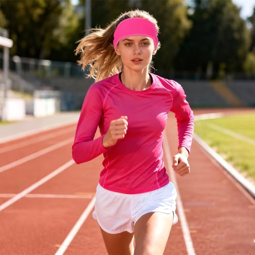 Sucrain 2 Pcs Ear Warmers for Women Men Fleece Stretchy Headband Winter Earmuffs Ear Covers for Jogging Running Hiking Cycling Skiing (Black+Pink)