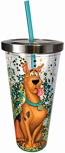 Spoontiques Scooby Doo Glitter Cup w/Straw, 20 ounces, Multicolored - //coolthings.us