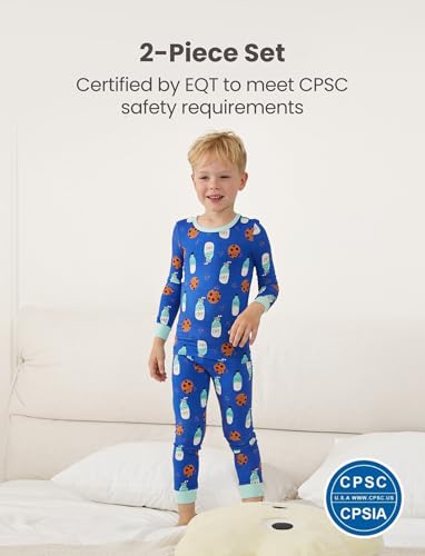 Image of PATPAT Bamboo Viscose Pajama Sets for Toddler Boys & Girls Baby Kids, Ultra-soft Snug fit Pjs Sleepers for Birthday Holiday