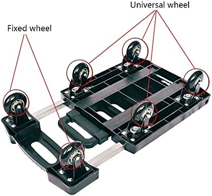 Heavy Duty Folding Push Cart Trolley - 330lbs Capacity, 6 Wheels for Home, Office & Travel - Adjustable Handle, Ideal for Moving Luggage & Cargo