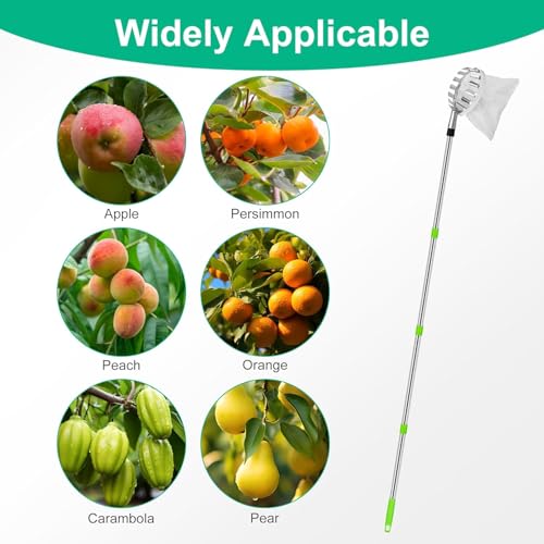 Image of SK ORGANIC Fruit Picker with 10 extendable Poles 13.8 Feet for Apple, Mango, Oranges and Other Fruits