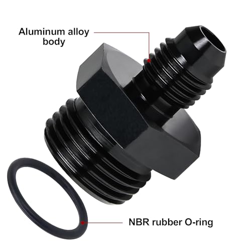Image of EVIL ENERGY 4AN Flare to 8AN ORB Male Fuel Rail Adapter Fitting Black