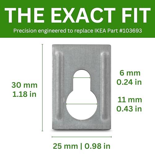 Spare Hardware Parts Keyhole Brackets | Replacement for IKEA Part # 103693 | Pack of 6