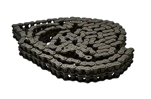#50 Double Strand Roller Chain 10 Foot Roll 5/8 inches Pitch x 3/8 inches Width Farmer Bob's Parts 50-2R, Gray