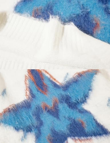 Perbai Mens Y2K Star Sweater Chunky Colorblock Crewneck Long Sleeve Oversized Knit Jumper Top3