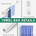 24-Inch Spring End Wall-Mounted Towel Bar, Adjustable Sturdy Plastic Towel Holder for Bathroom Kitchen Towel Storage White 2 Pack