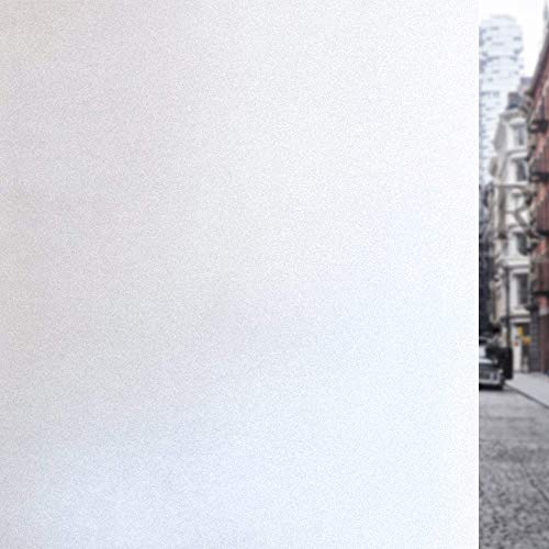 Film de confidentialité pour fenêtres, vitres, autocollants, confidentiels, pour bureau, salle de bain, chambre à coucher, salle de réunion, anti-UV, contrôle de la chaleur, (blanc, 44,5 x 200 cm) Cover