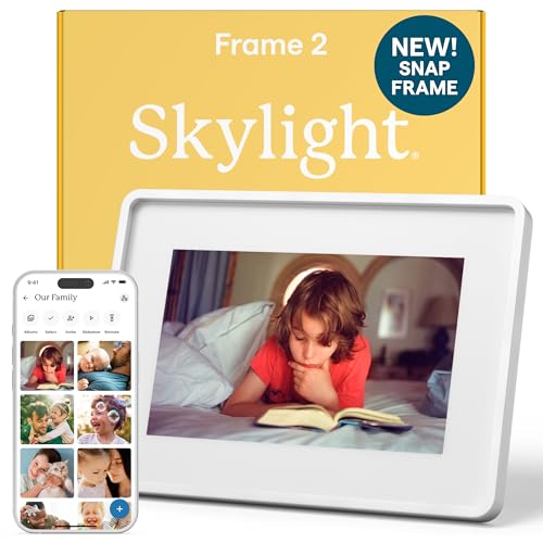 Image of Skylight Digital Picture Frame 2 - 10 inch Full HD Wi-Fi Touch Screen, 16GB Digital Photo Frame, Load Photos & Videos Directly from Phone, Anti-Glare - Personalized Gifting, Aluminum Metal Shadow Box