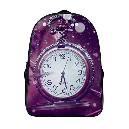 Sac à dos scolaire pour enfants avec motif 3D Horloge grand volume 40x28x16cm multicolore